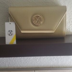 Christian Lacroix Gold  and Gold  Hardware Clutch